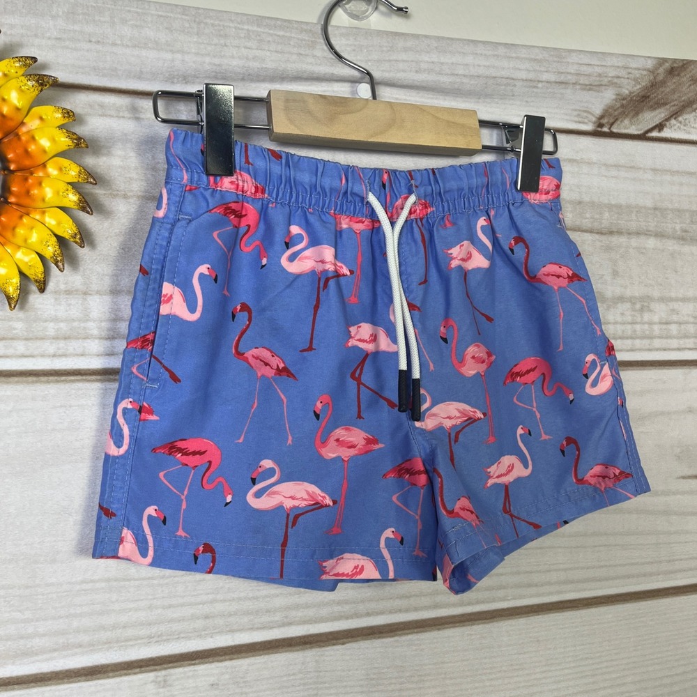 Maamgic Kids Blue Flamingo Swim‎ Trunks Size 4T Swimsuit